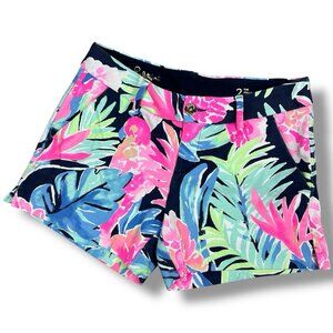 Lilly Pulitzer Callahan Stretch Shorts Madeira High Tide Floral Print Size 2